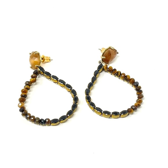 New Anthropologie Gemstone Teardrop Earrings - Picture 1 of 4